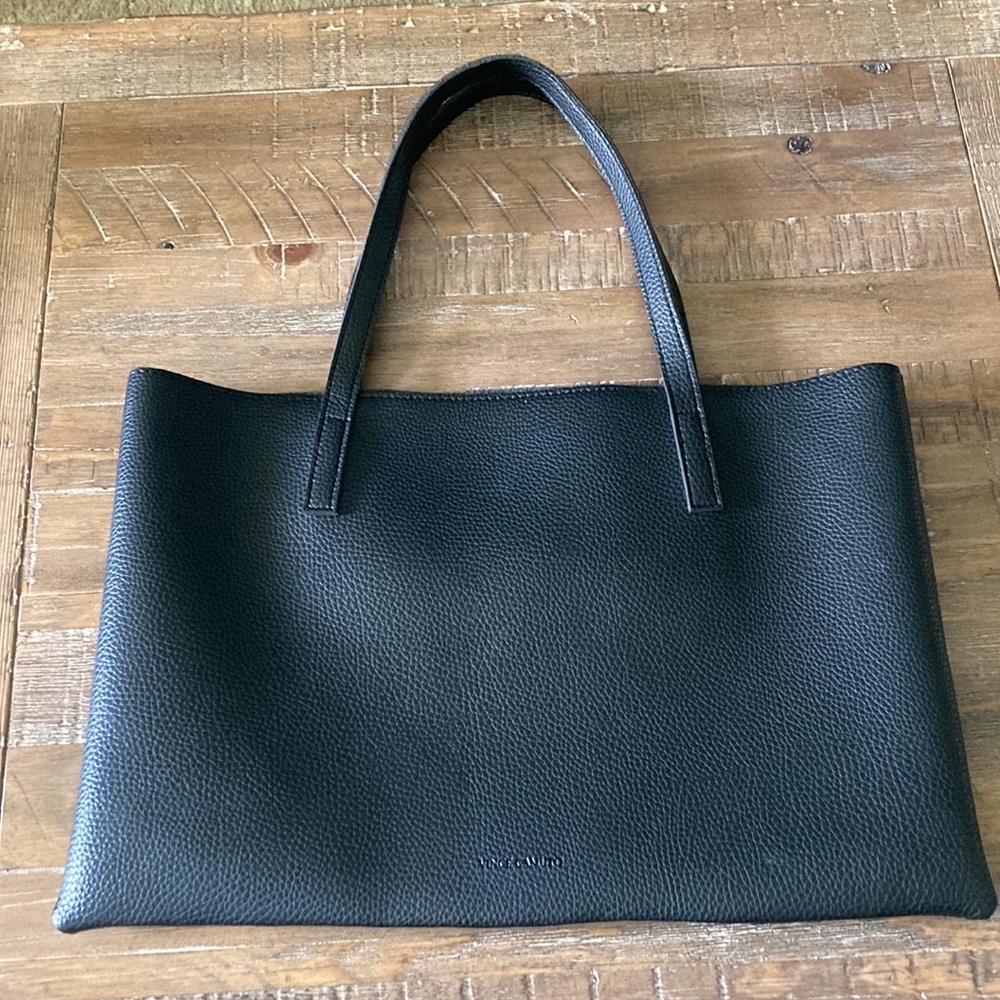 Vince Camuto Luck Tote (Pebbled Black & Grey) - Picture 3 of 10